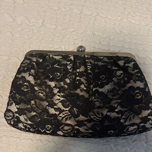 Banana Republic Black Lace Clutch